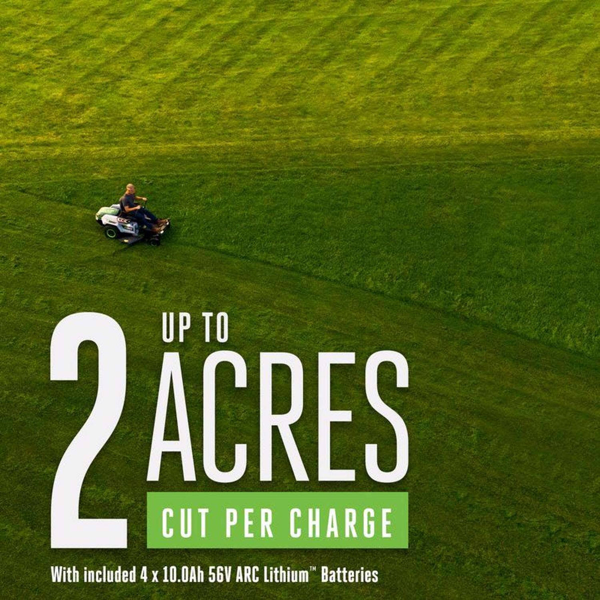 Ego Power+ Z6 Zero Turn Riding Mower - 42-Inch Cutting Deck, 56V ARC Lithium Batteries, Up to 2-Acres Per Charge